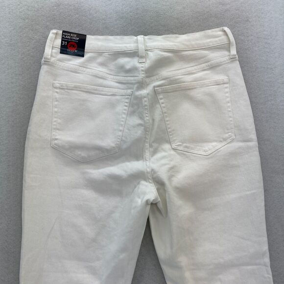 J.Crew Jeans Women's 31 High Rise Flare Crop White Denim‎ Signature Stretch NWT - Picture 12 of 14